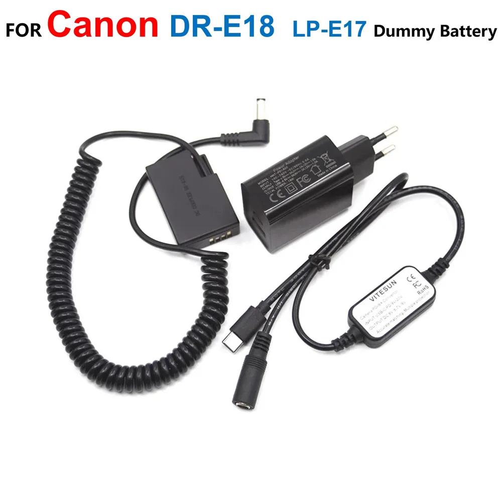 DR-E18 LP-E17  ͸  PD ̺ USB C  , ĳ EOS 77D 760D 800D 850D Ű X10i X8i X9i X10 T6sT8i SL2 SL3
